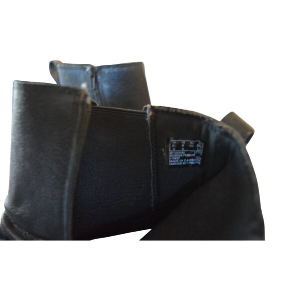 Clarks Collection Women's Hearth Rose Mid Calf Boot Black Leather Size 9 Moto - Picture 10 of 10